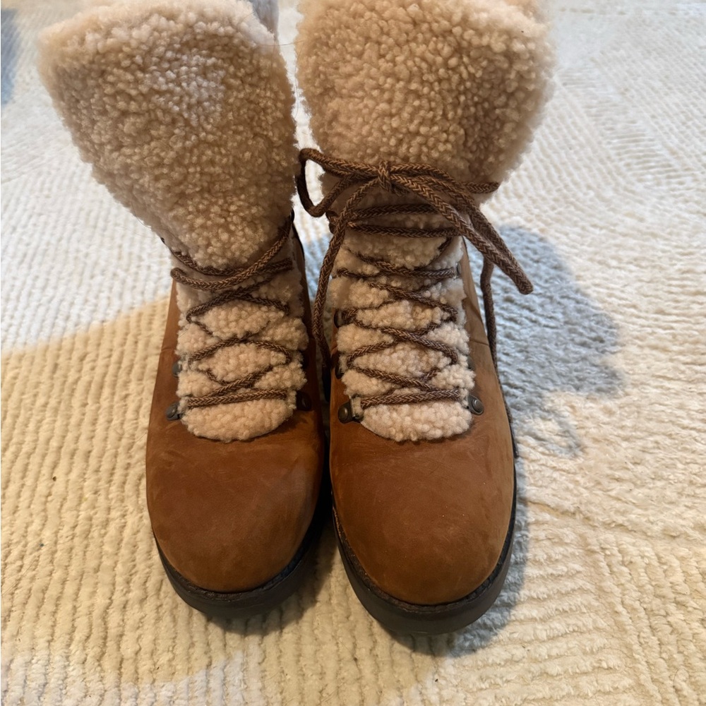 UGG Tan and Cream Shearling Winter Boots